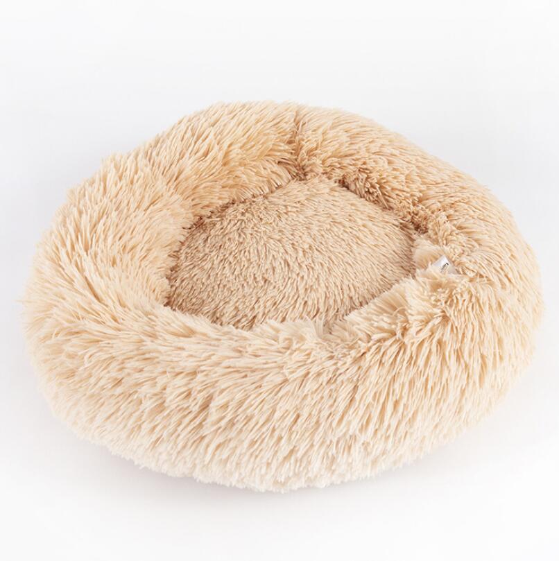 Round Plush Dog Calming Bed For Small Dogs
