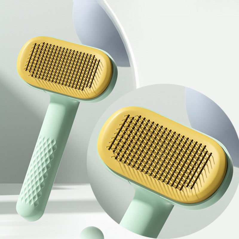 Self Cleaning Grooming Slicker Brush - Dog Cat Massage Brush