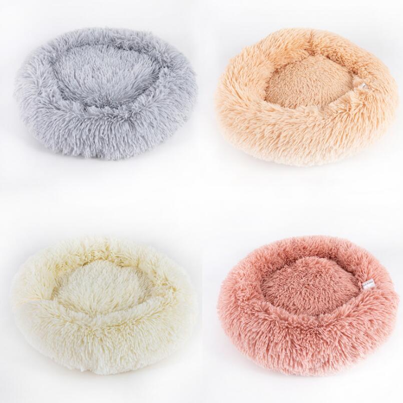 Round Plush Dog Calming Bed For Small Dogs