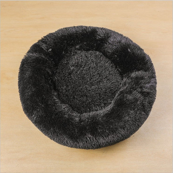 Round Plush Dog Calming Bed For Small Dogs