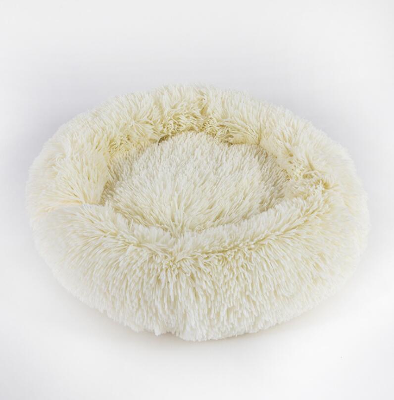Round Plush Dog Calming Bed For Small Dogs