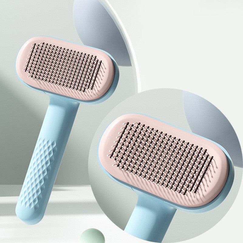 Self Cleaning Grooming Slicker Brush - Dog Cat Massage Brush