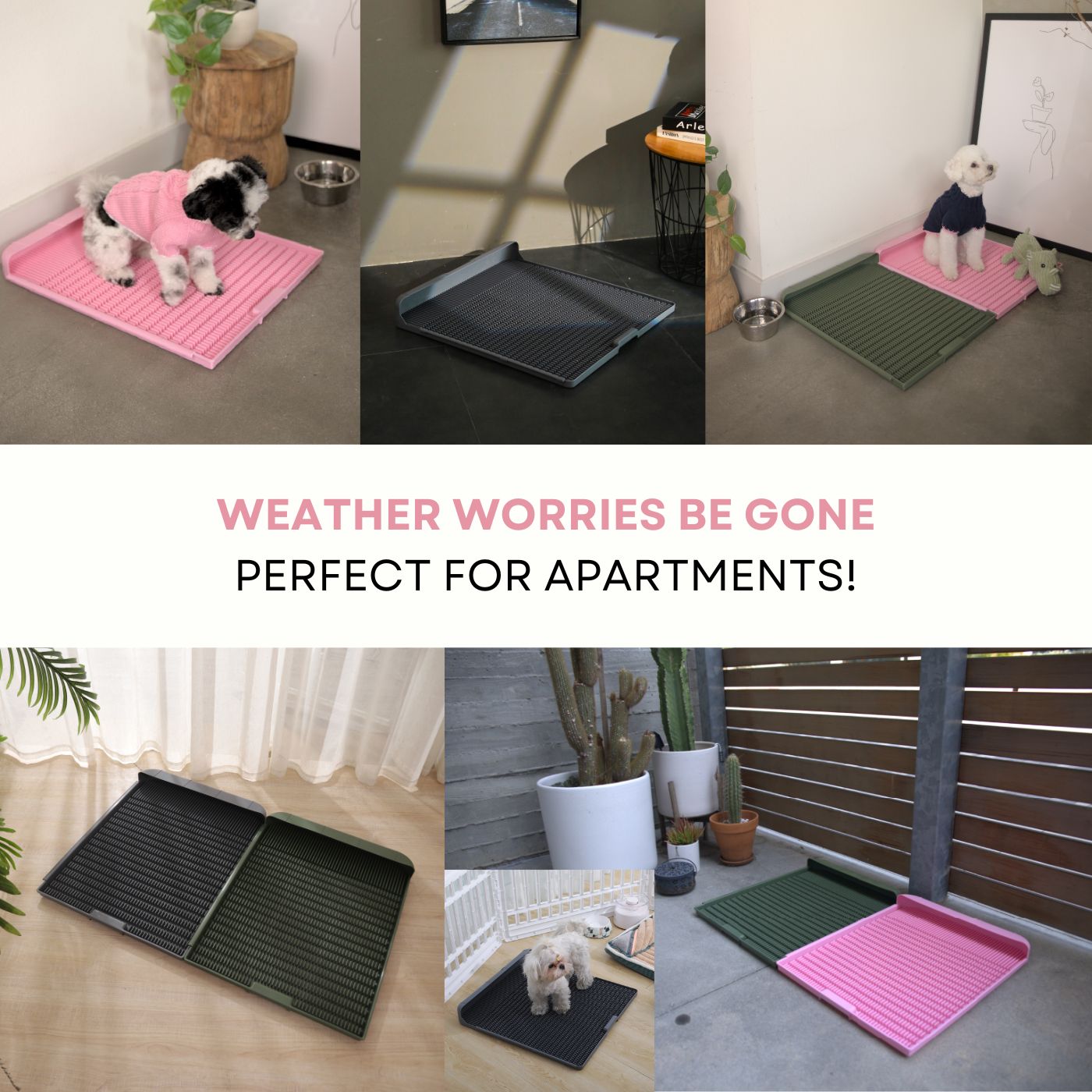 Easy-Wash Connectable Dog Puppy Potty Tray for Indoor or Patio Use (Reusable)