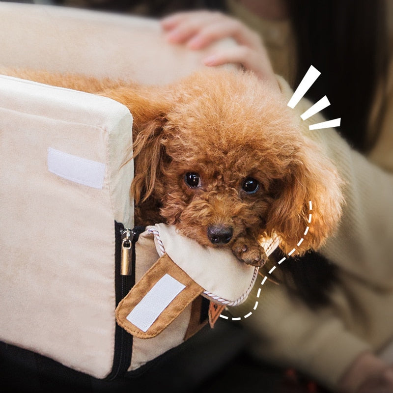 Portable Central Console Car Seat Travel Bed for Small Dogs and Cats