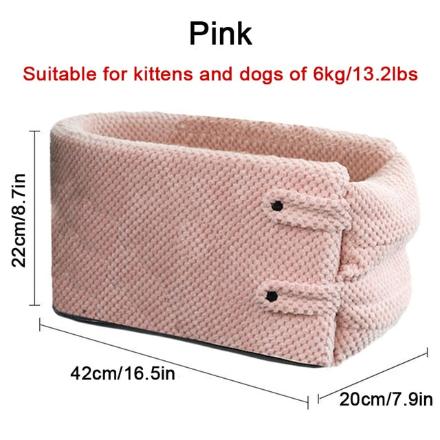 Portable Central Console Car Seat Travel Bed for Small Dogs and Cats