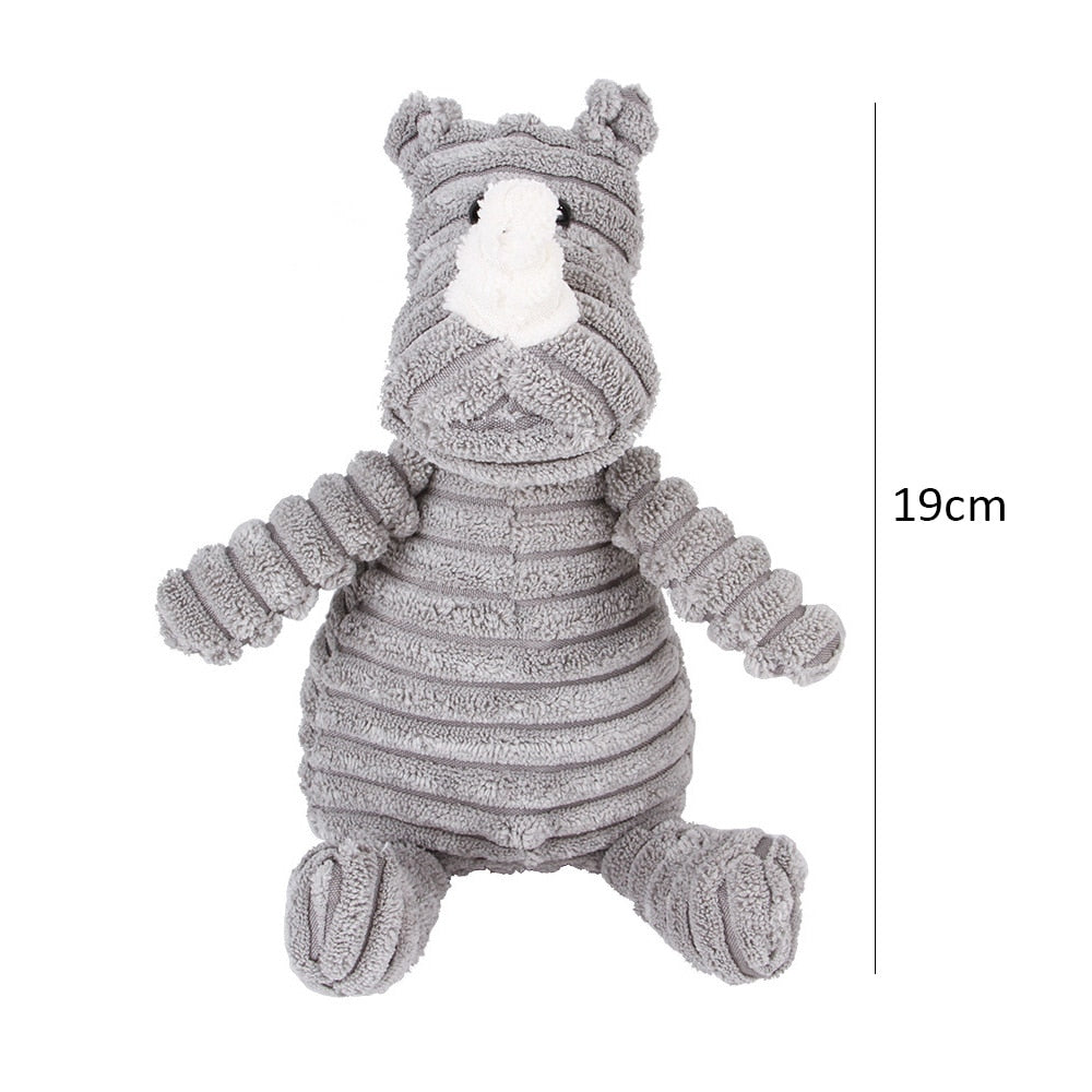 Corduroy Animal Plush Squeaky Interactive Dog Puppy Toys