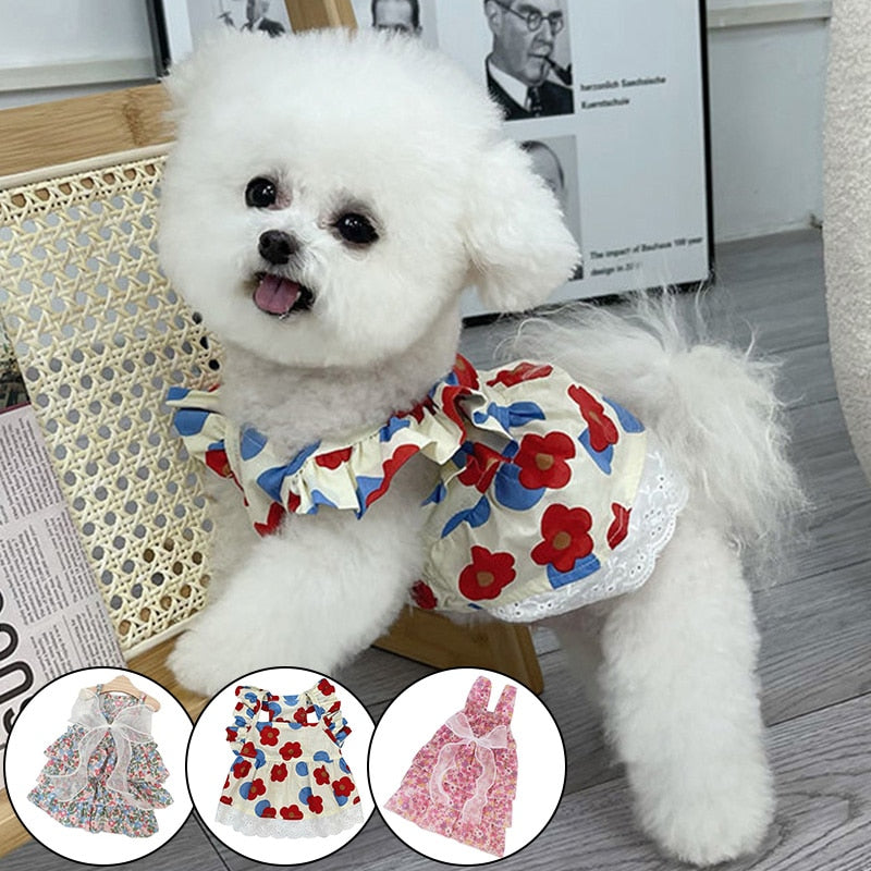 Princess Style Floral Summer Dog Dresses Various Styles