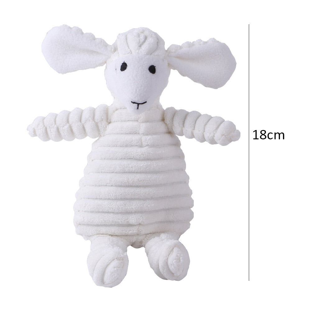 Corduroy Animal Plush Squeaky Interactive Dog Puppy Toys
