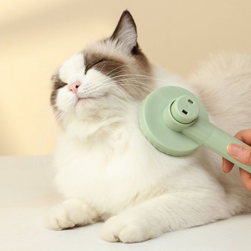 One-Click Easy Cleaning Hair Removal Slicker Brush for Grooming and De-Shedding