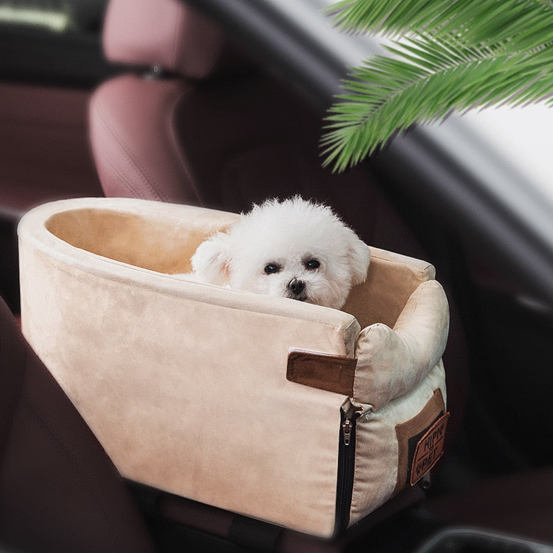 Portable Central Console Car Seat Travel Bed for Small Dogs and Cats