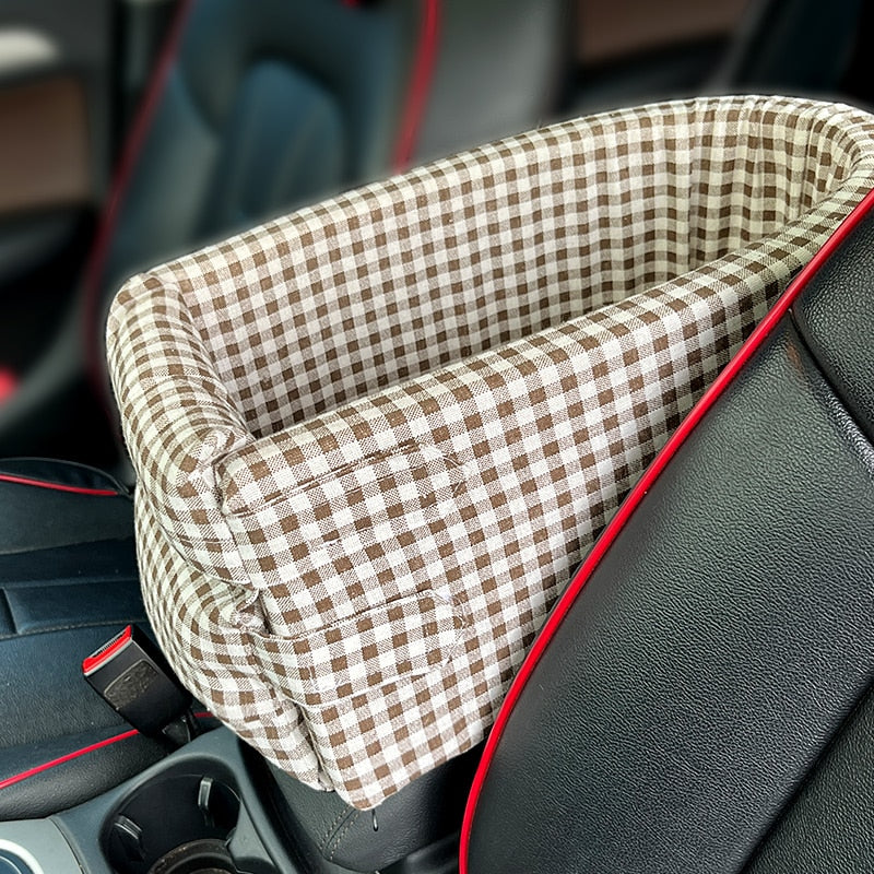 Portable Central Console Car Seat Travel Bed for Small Dogs and Cats