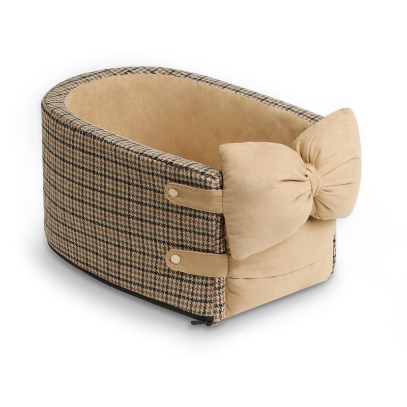 Portable Central Console Car Seat Travel Bed for Small Dogs and Cats
