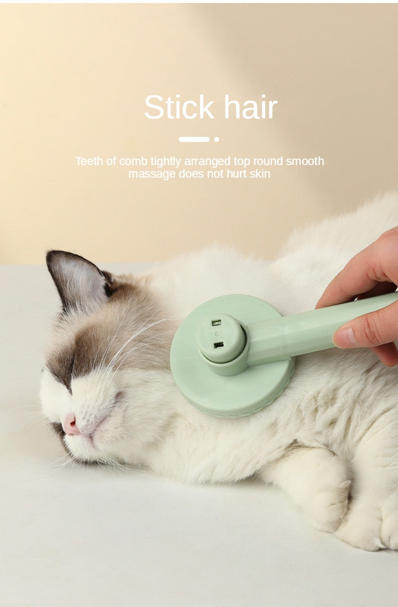 One-Click Easy Cleaning Hair Removal Slicker Brush for Grooming and De-Shedding