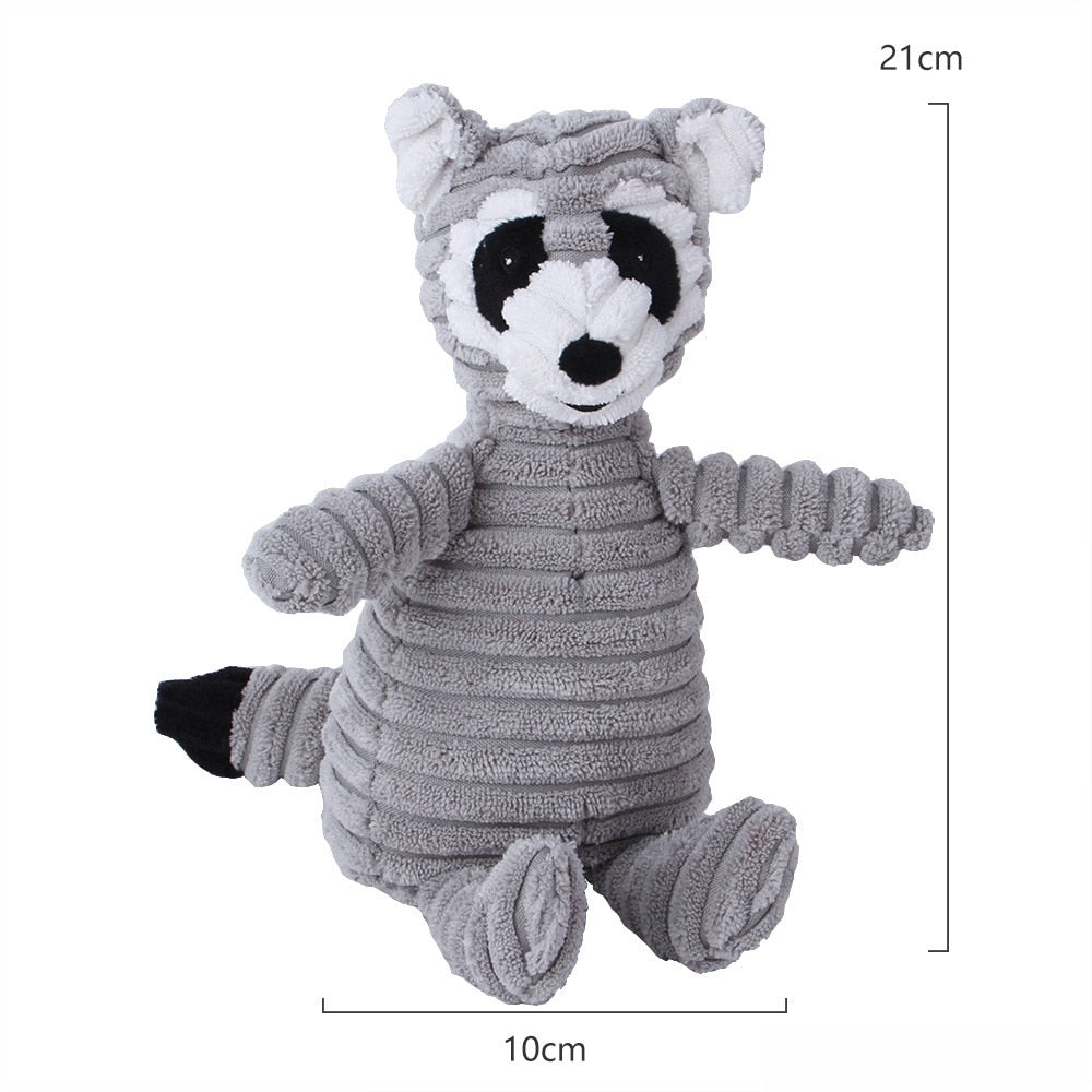 Corduroy Animal Plush Squeaky Interactive Dog Puppy Toys