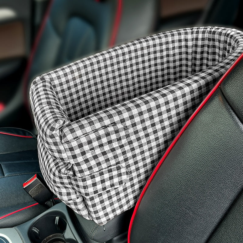 Portable Central Console Car Seat Travel Bed for Small Dogs and Cats