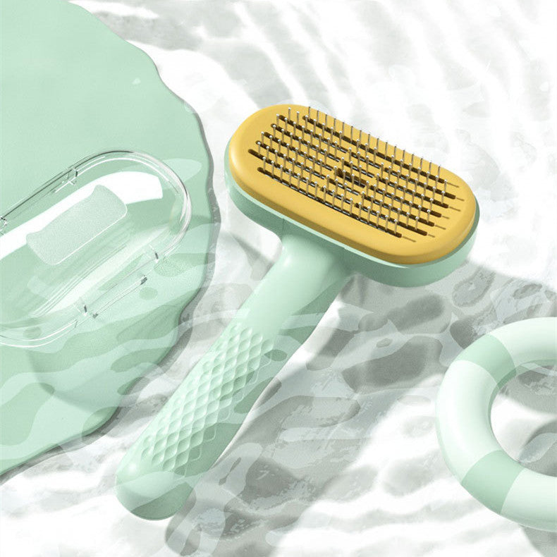 Self Cleaning Grooming Slicker Brush - Dog Cat Massage Brush