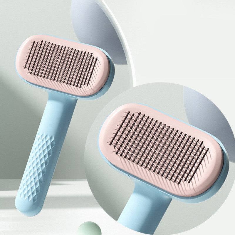 Self Cleaning Grooming Slicker Brush - Dog Cat Massage Brush