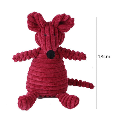 Corduroy Animal Plush Squeaky Interactive Dog Puppy Toys