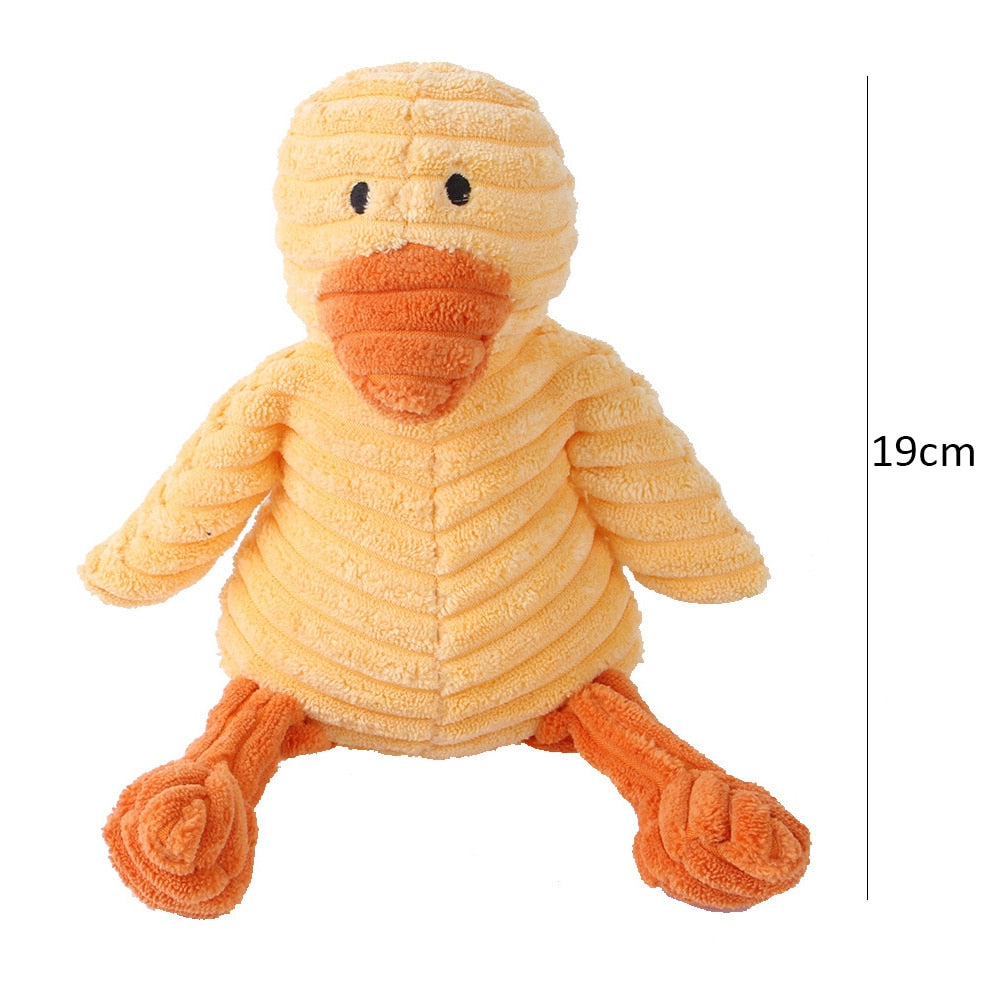 Corduroy Animal Plush Squeaky Interactive Dog Puppy Toys