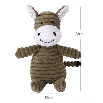 Corduroy Animal Plush Squeaky Interactive Dog Puppy Toys