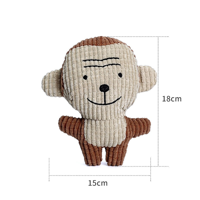 Corduroy Squeaky Plush Chew Toy For Dog Puppy