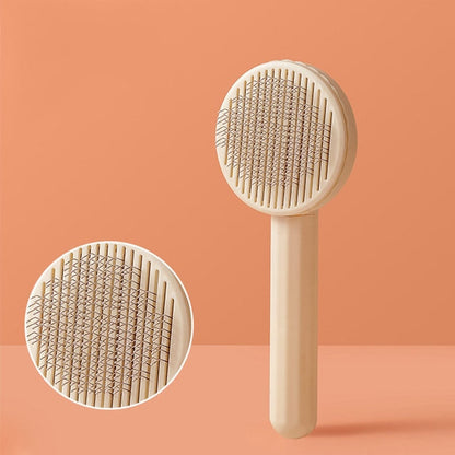 One-Click Easy Cleaning Hair Removal Slicker Brush for Grooming and De-Shedding