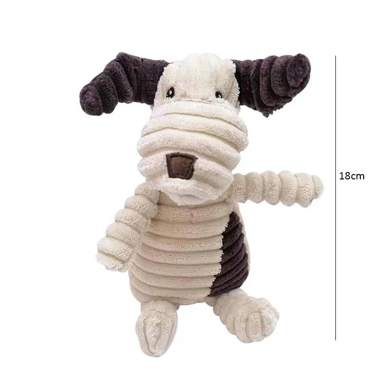 Corduroy Animal Plush Squeaky Interactive Dog Puppy Toys