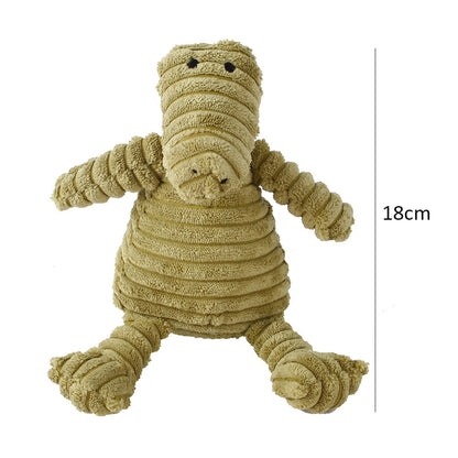 Corduroy Animal Plush Squeaky Interactive Dog Puppy Toys